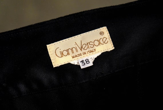 Vintage 80s Gianni Versace Black Velvet Rhineston… - image 10