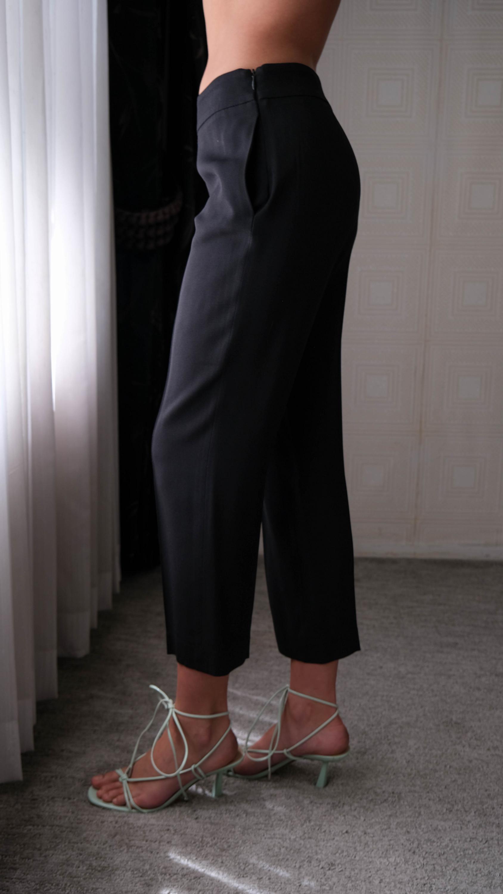 Vintage 90s GIORGIO ARMANI EMPORIO Black Rayon Crepe Minimalist