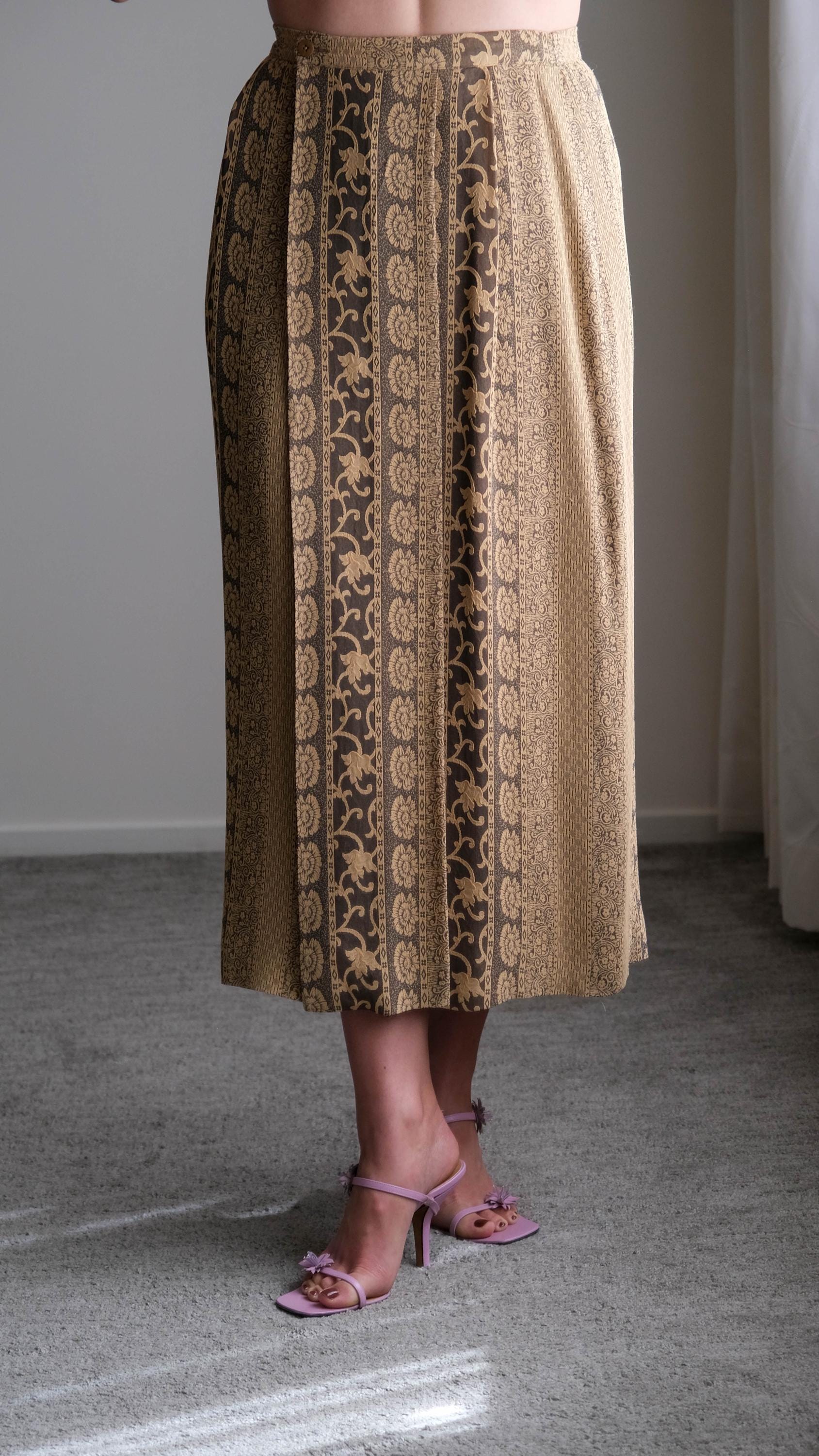 月末特価【レア】80s ビンテージ GIORGIO ARMANI アーカイブ Vintage 80s GIORGIO ARMANI Baroque Floral Wrap Waist Longline