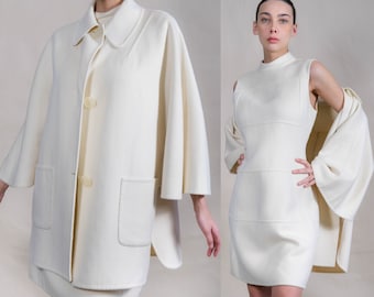 MICHAEL KORS Italian Collection Angora Mod Styled Jacket & Mini Dress Set | Made in Italy | Angora/Wool | 2000s Y2K KORS Designer Dress Set