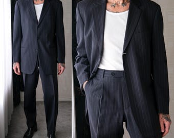 Vintage 90s GIORGIO ARMANI Le Collezioni Archival Black Wool Crepe