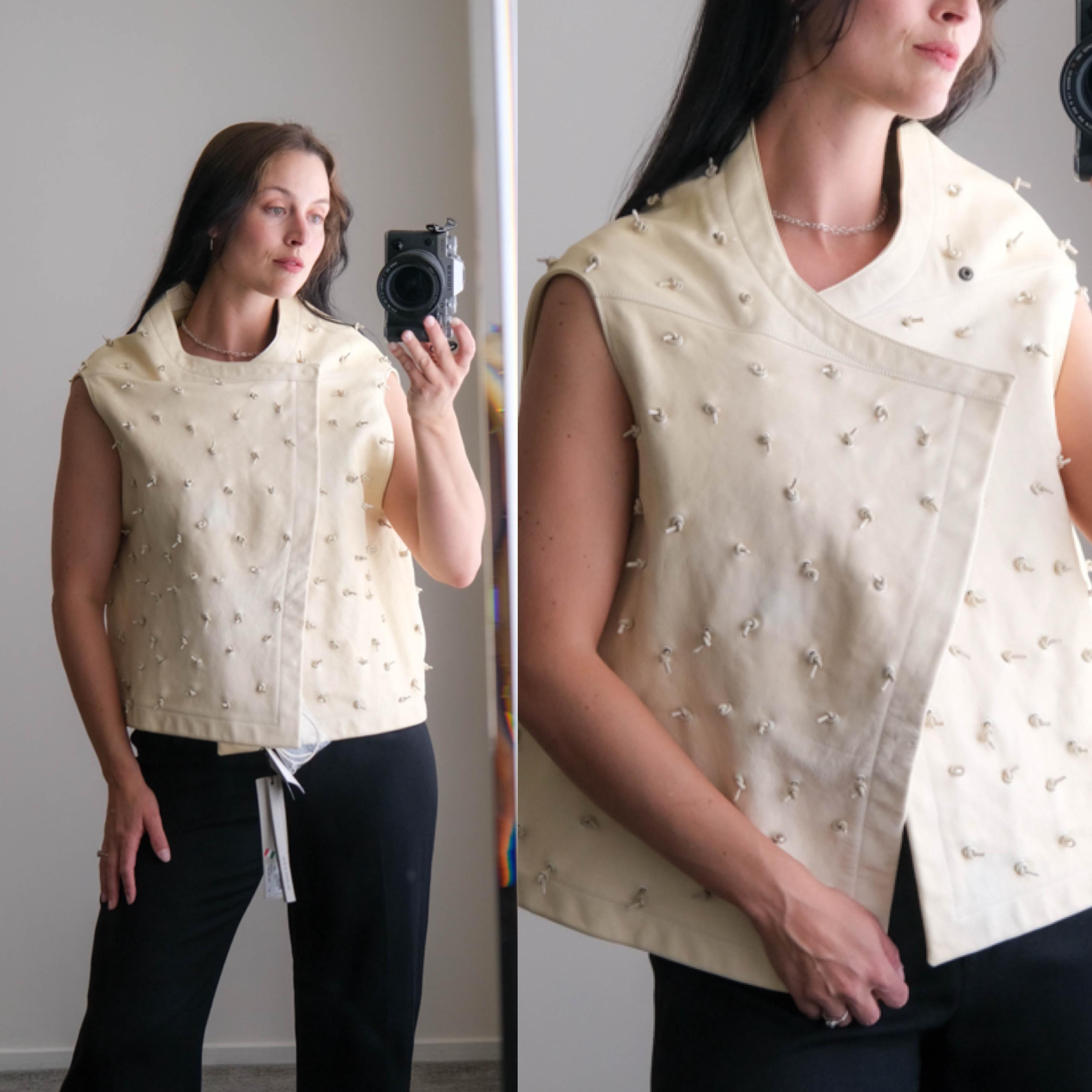 RICK OWENS Island S/S 13 Cream Leather Crater Vest Unworn W/ Tags