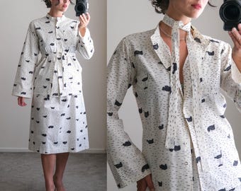 Vintage 70s MARIMEKKO Suomi 1977 Bird Print Three Piece Skirt Set | Made in Finland | 100% Cotton | 1970s Collectible Finnish Designer Set