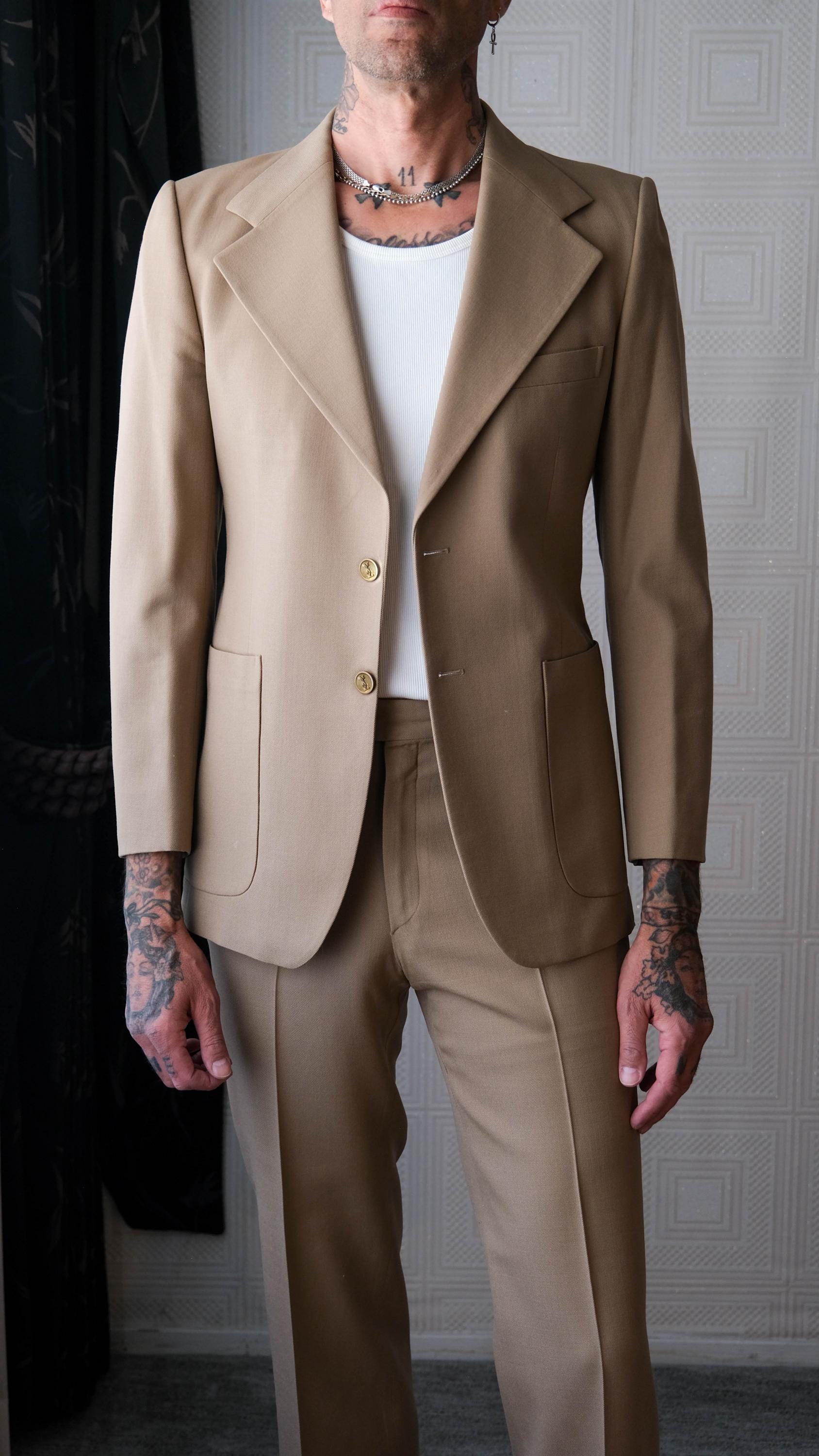 ヴィンテージ 70年代 イヴ・サンローラン アーカイブ YSL ロゴボタン