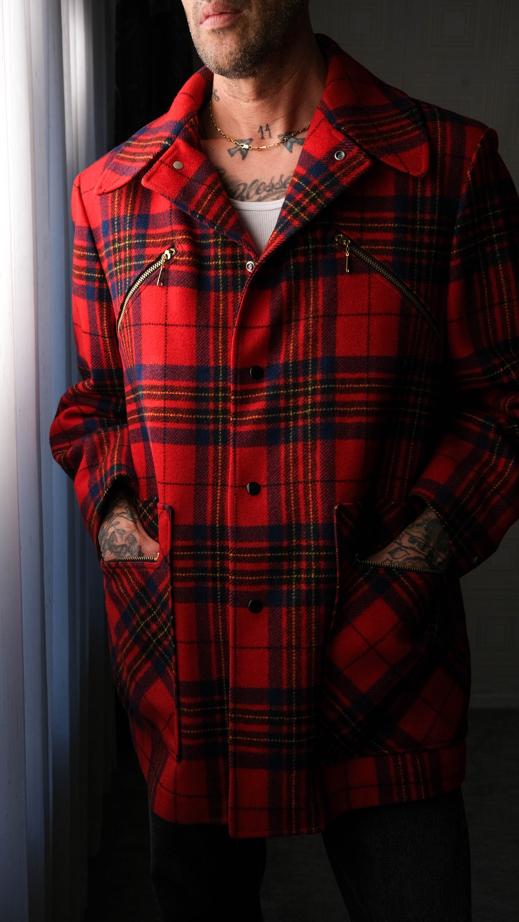 Vintage 50s Pendleton Mackinaw Cruiser Red Plaid Quilt Lined