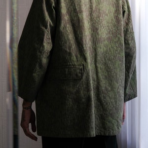 Vintage 60s Czech Army Rain Camo Heavy Cotton Trench Coat w/ Back Pocket Made in Czechoslovakia Stamped 64 1960s Military Trench Coat image 6