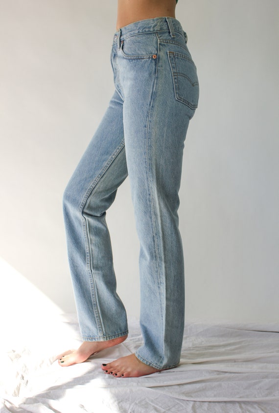 Vintage 80s LEVIS Womens Light Wash 501 High Wais… - image 3