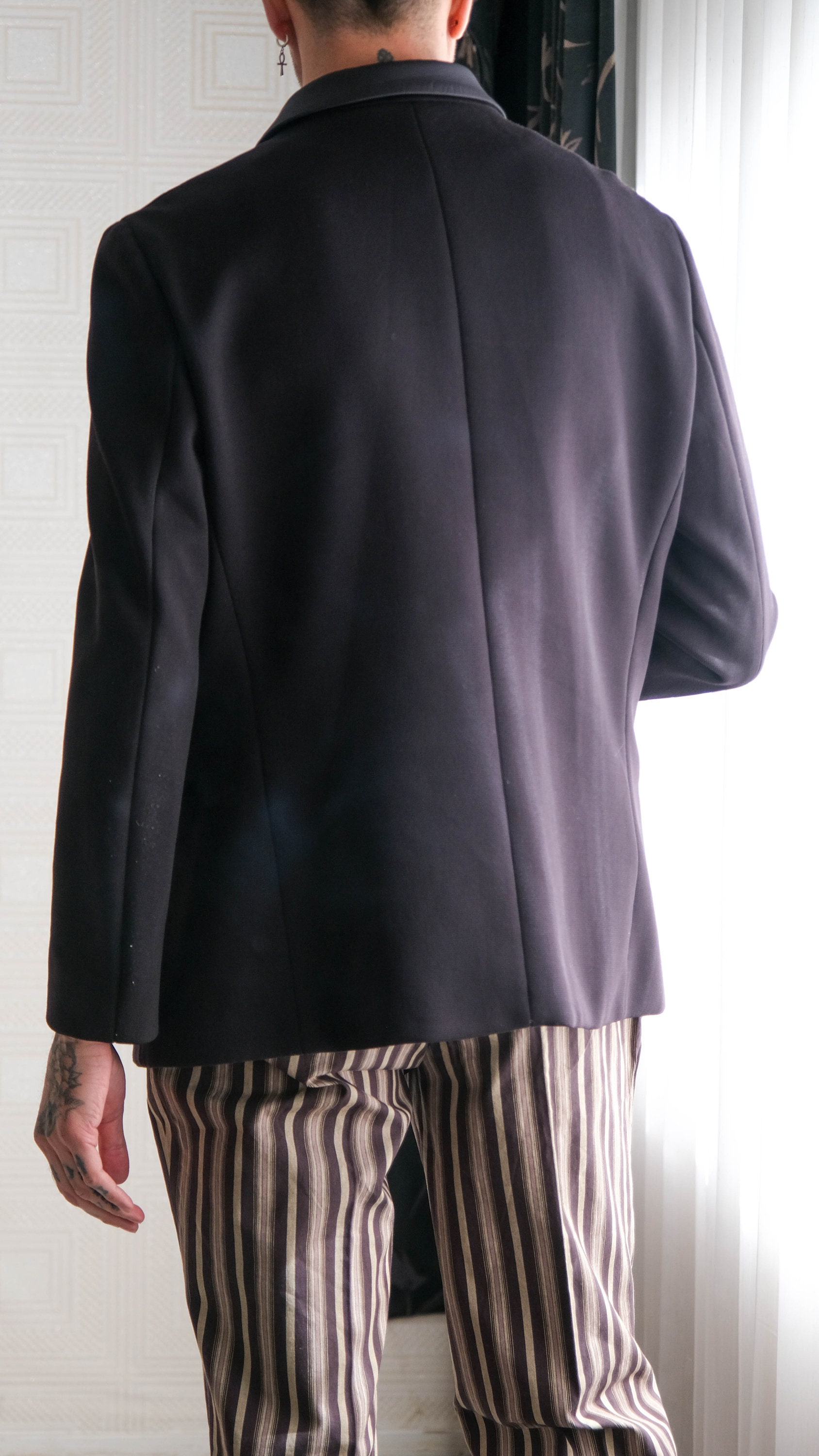 21SS｜3点セットアップ｜46｜Giorgio Armani GIORGIO ARMANI Black Stretch Unstructured Three Button