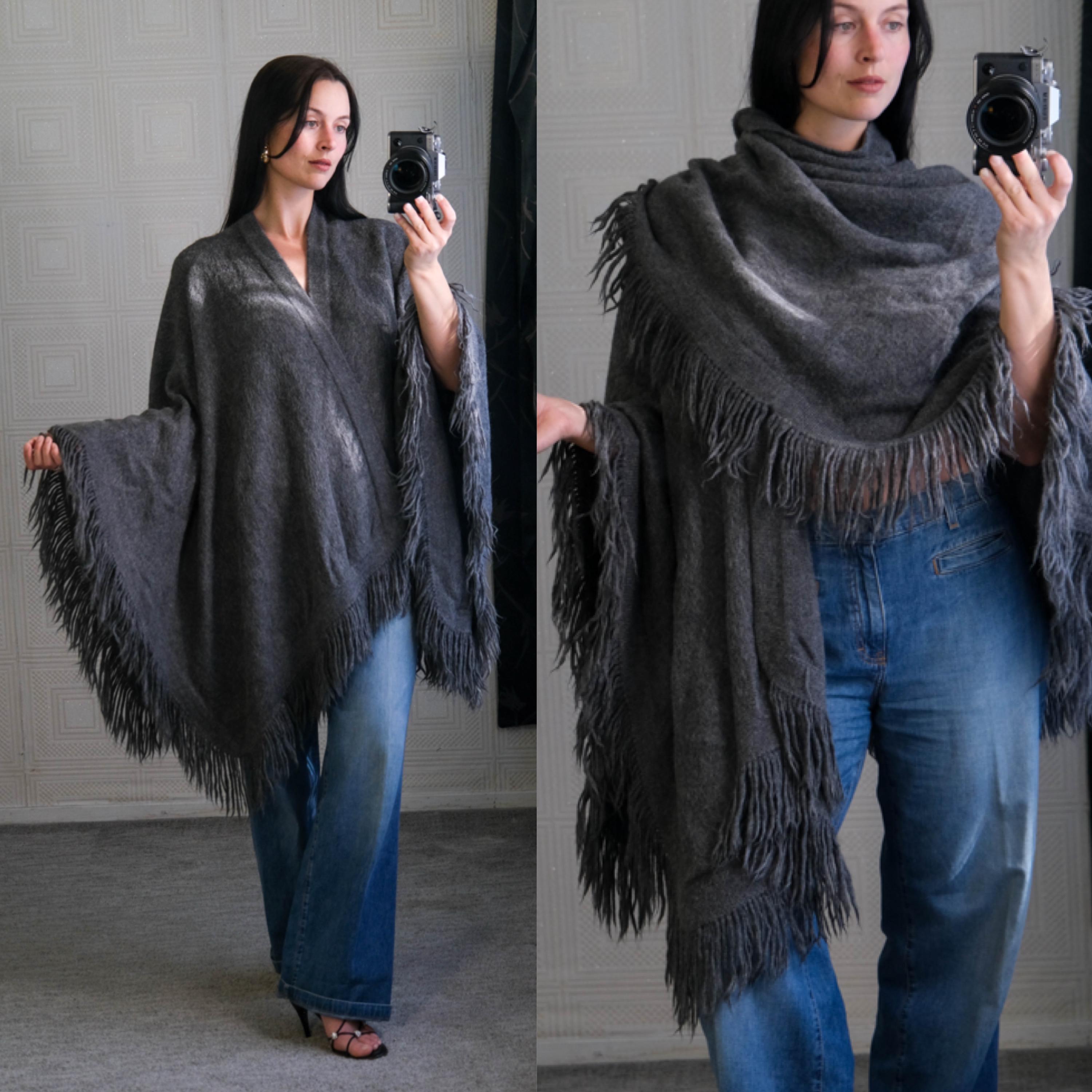 80s Wool Poncho - Etsy