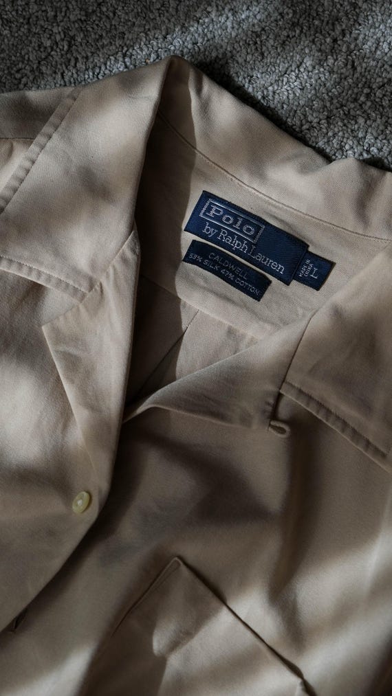 Vintage 90s POLO Ralph Lauren Light Tan Caldwell Silk Blend Loop