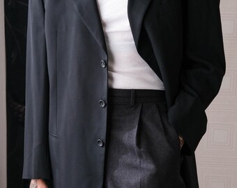 Vintage 90s GIORGIO ARMANI COLLEZIONI Black Crepe Gabardine