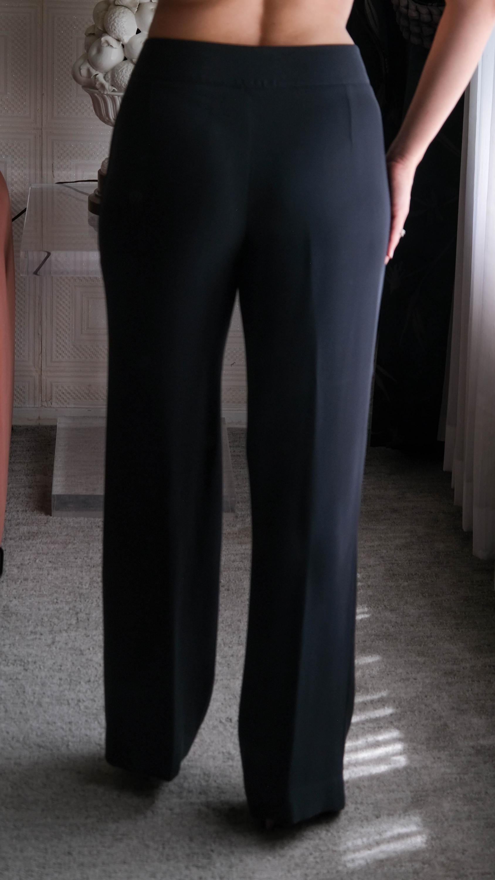 Vintage GIORGIO ARMANI COLLEZIONI Black Silk Crepe Minimalist Wide