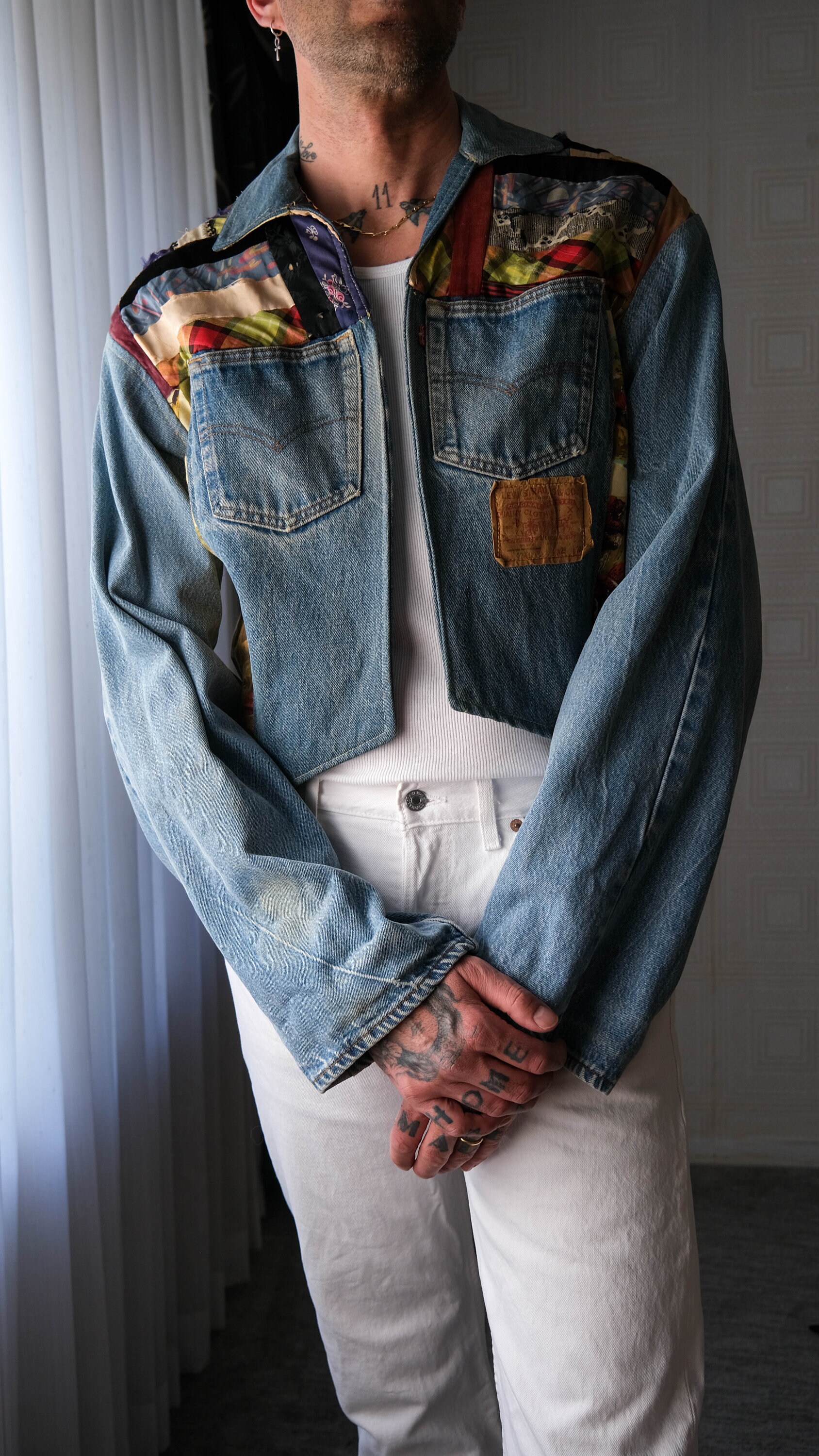 Vintage 70s LEVIS 501 Quilt Patched Handmade Distressed Denim 