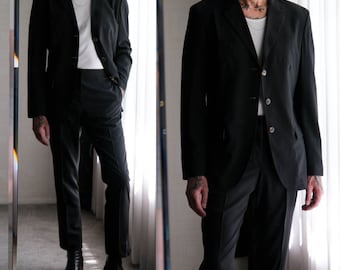 Vintage 90s Jean Paul Gaultier Homme Black Three Button Suit