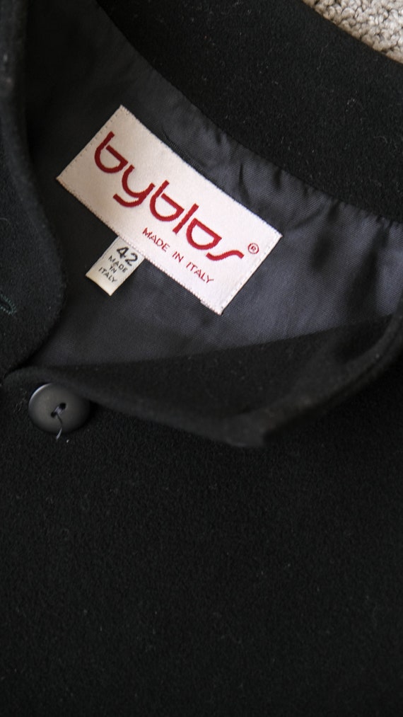Vintage 80s BYBLOS Black Cashmere Cropped Jacket … - image 9
