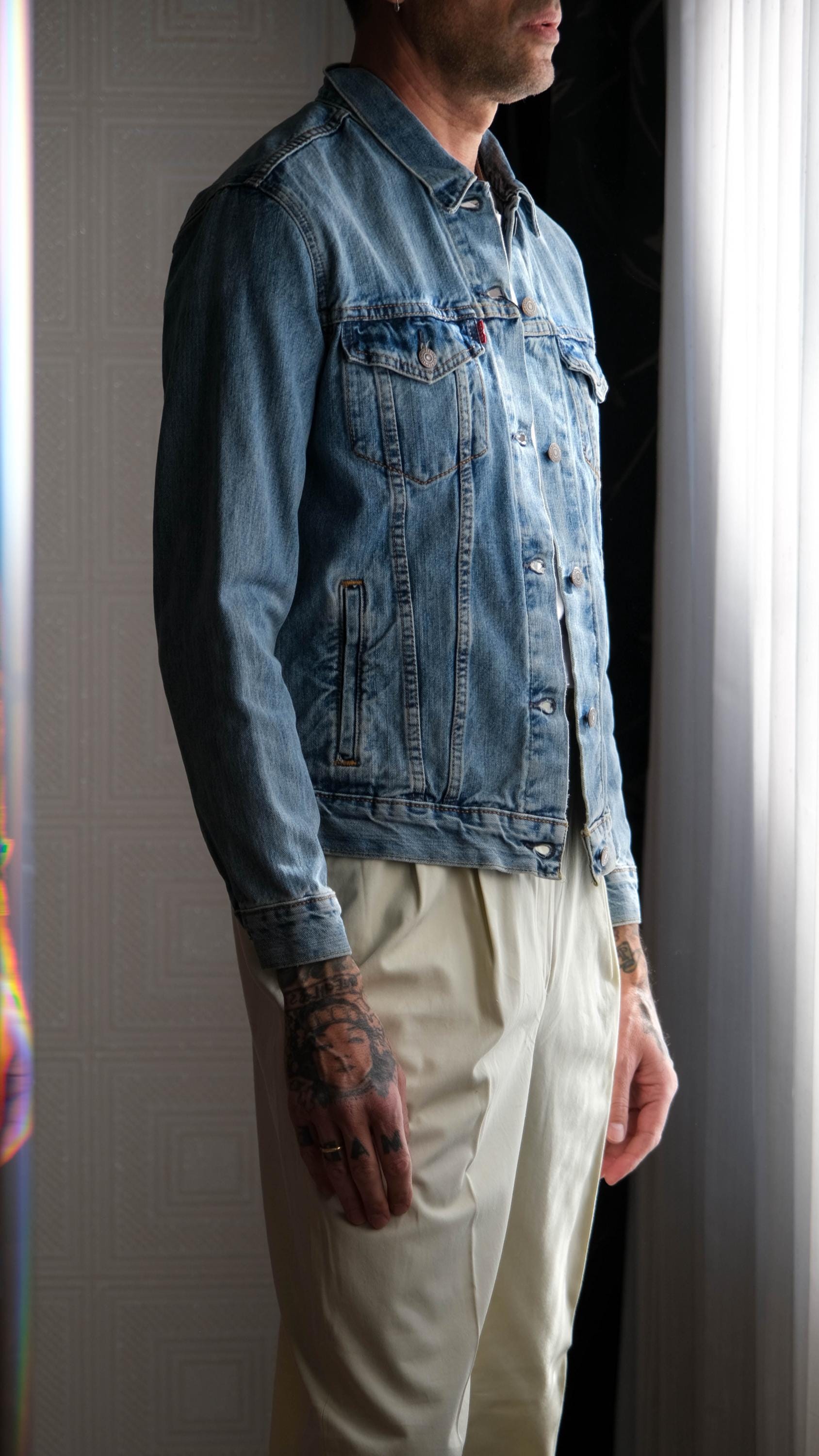 Vintage LEVIS Medium Wash Type III Denim Four Pocket Leather