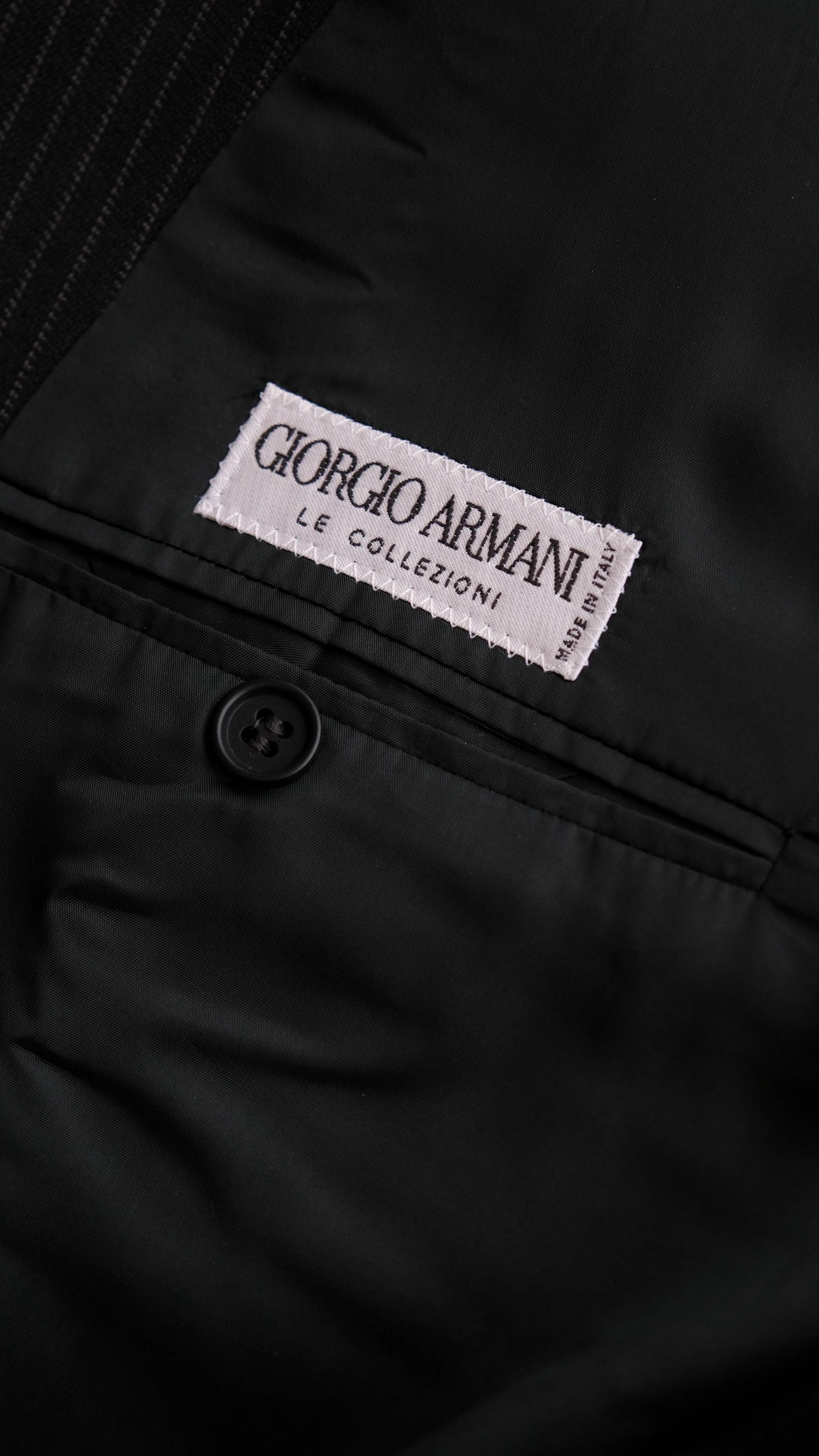 Vintage 90s GIORGIO ARMANI Le Collezioni Black & Charcoal Striped