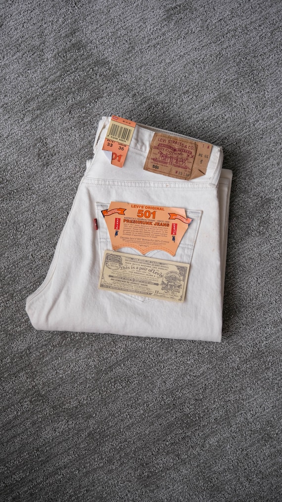 Vintage 90s LEVIS White Wash 501 Jeans Unworn New W/ Tags Vintage 90s LEVIS White Wash 501 Jeans Unworn New W/ Tags