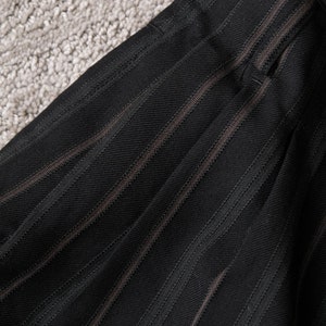Vintage 80s MATSUDA Black & Dark Green Textured Stripe Gabardine High Waisted Tapered Pants Made in Japan 1980s Japanese Designer Pants image 10