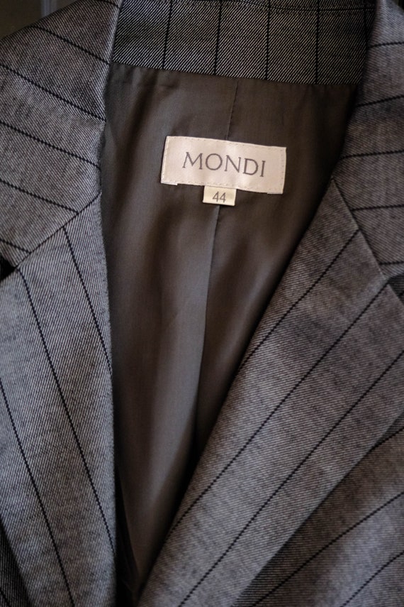 Vintage MONDI Dark Gray Sharkskin & Black Pinstri… - image 8