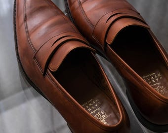 CROCKETT & JONES for Barneys New York Merton Cognac Leather Penny