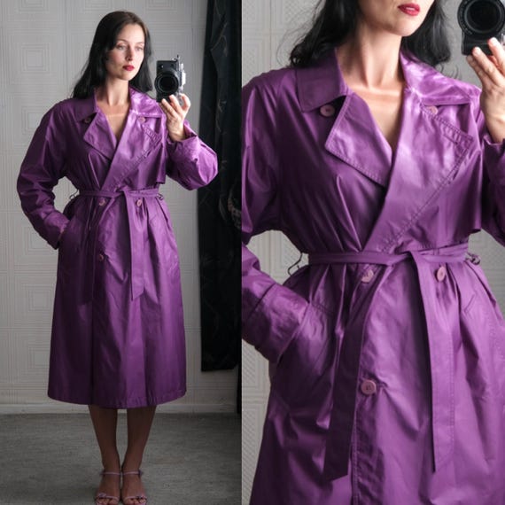 Vintage 80s SANYO Purple Liquid Unstructured Double Breasted