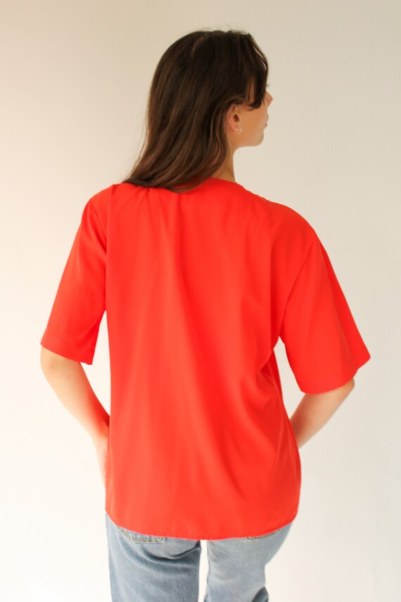 Vintage 70s 80s Pierre Cardin Tomato Red Scallope… - image 7