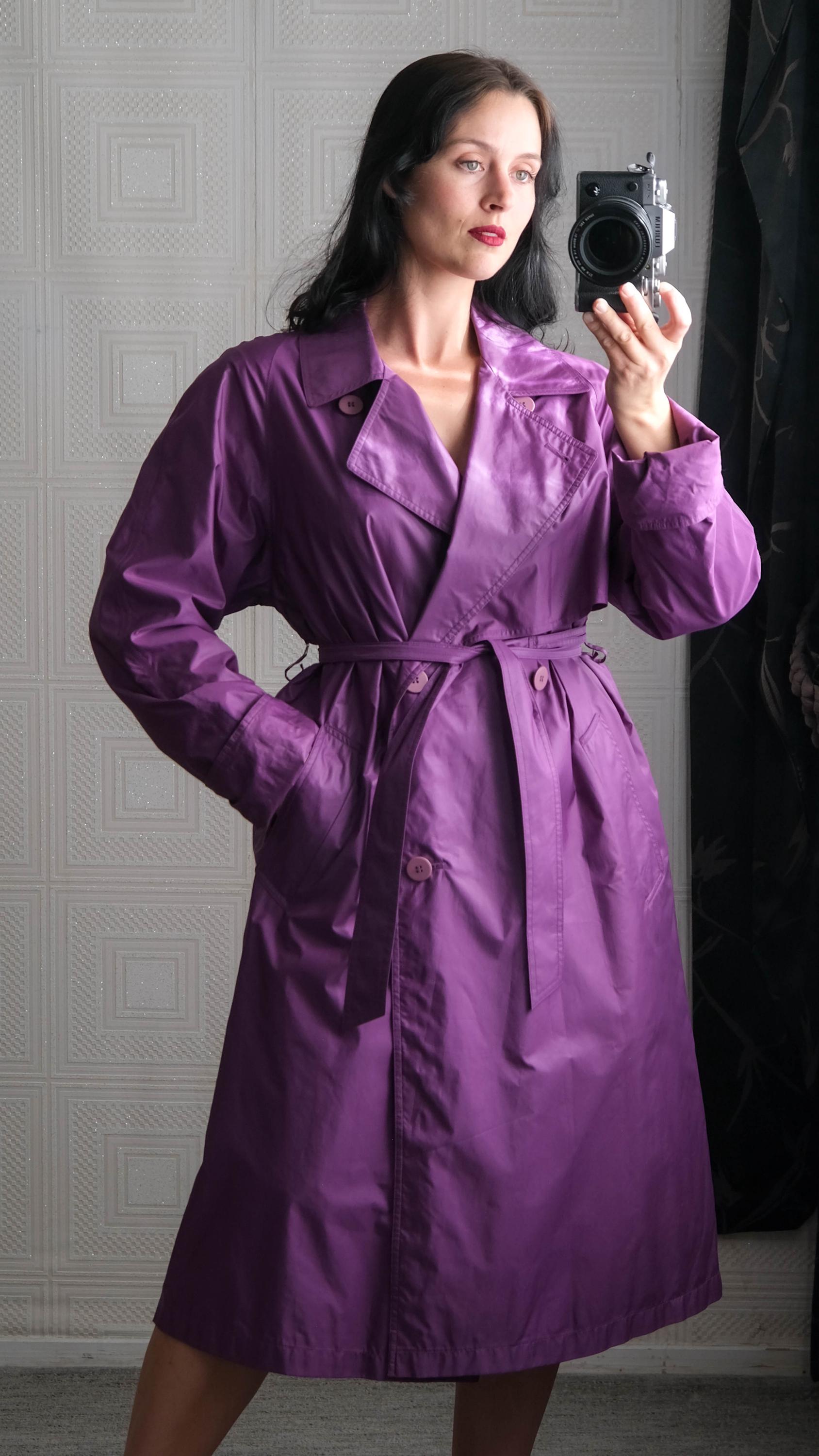 Vintage 80s SANYO Purple Liquid Unstructured Double Breasted