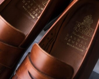 CROCKETT & JONES for Barneys New York Merton Cognac Leather Penny