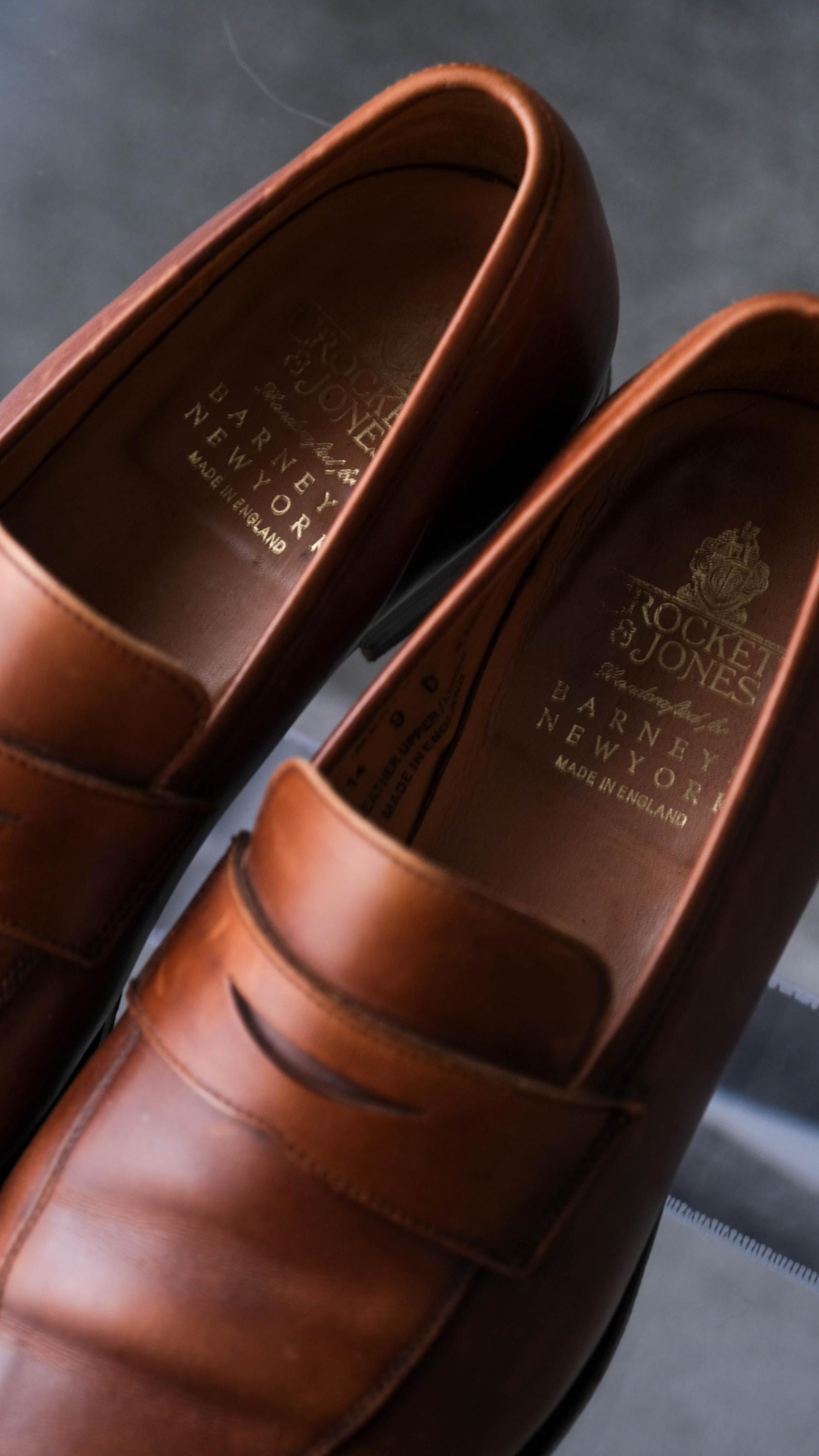 CROCKETT & JONES for Barneys New York Merton Cognac Leather Penny