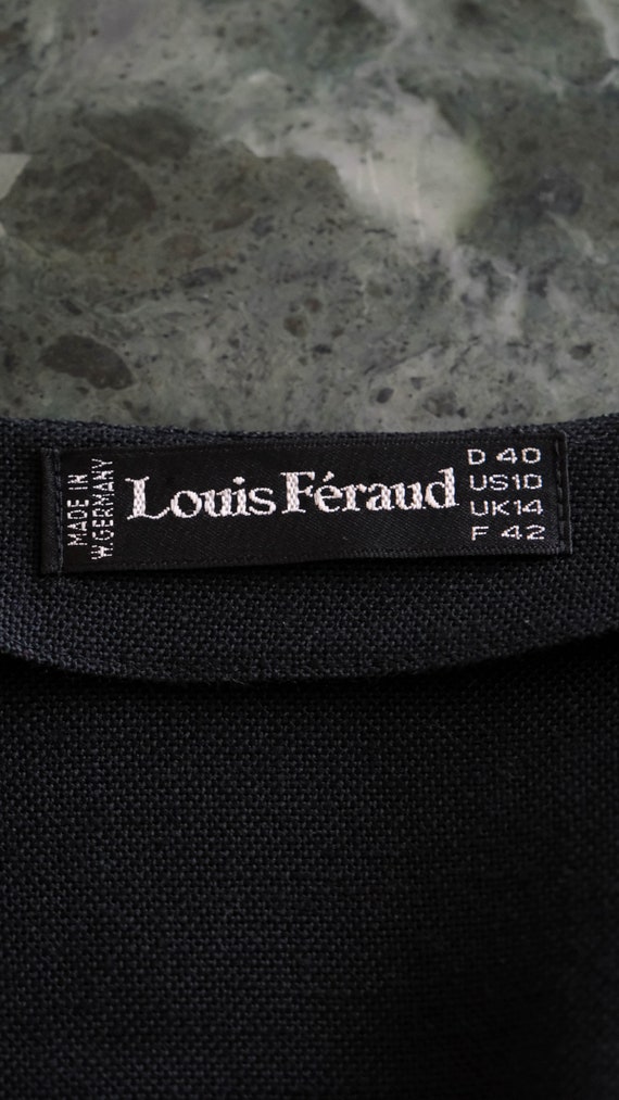 Vintage 80s Louis Feraud Black Rayon Unstructured… - image 9