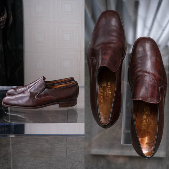 Vintage 60s ALAN Mcafee Saks Fifth Avenue Oxblood Slip on Loafers