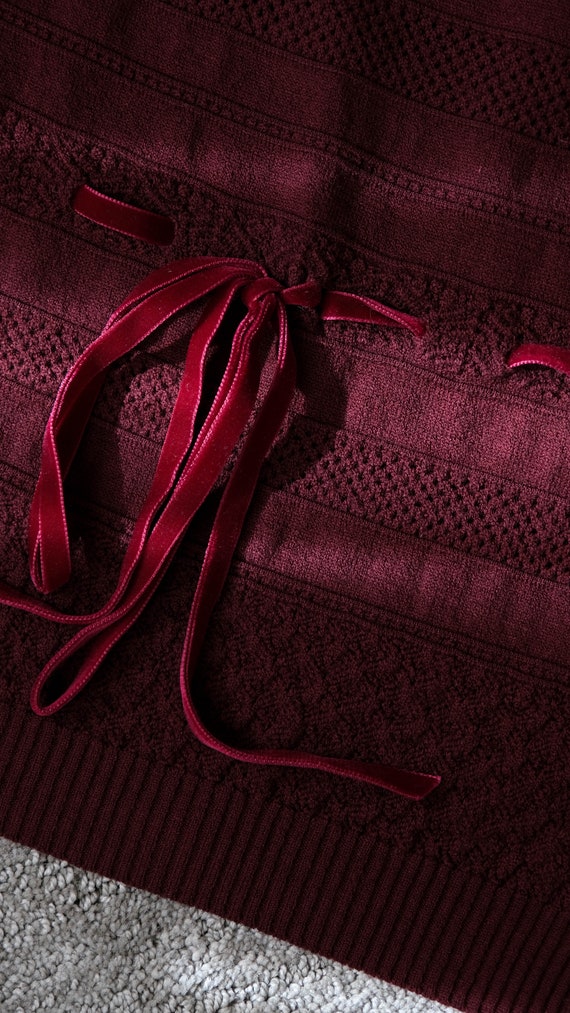 Vintage VALENTINO Merlot Knit Turtleneck Sweater … - image 9