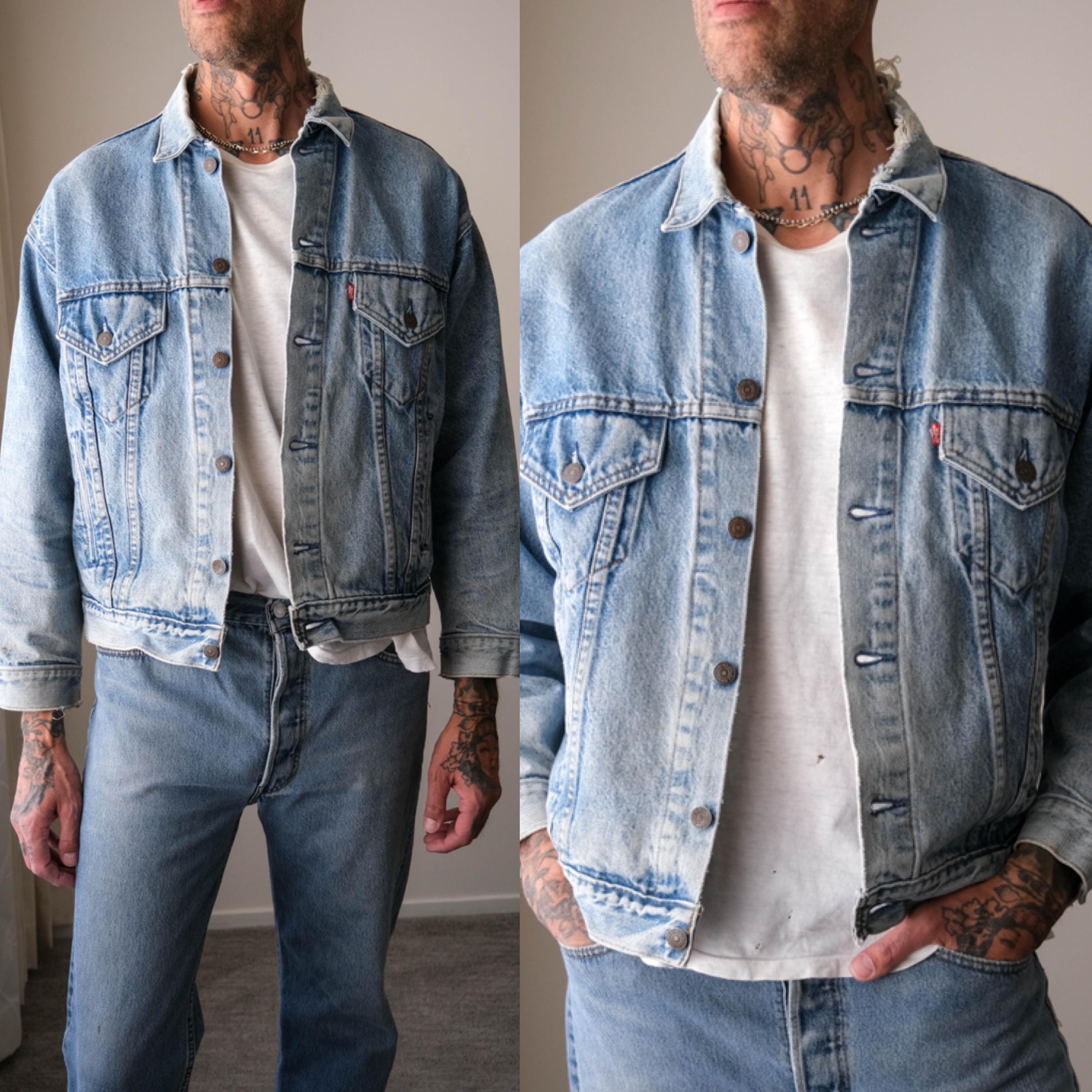 Destroyed Jean Jacket - Etsy