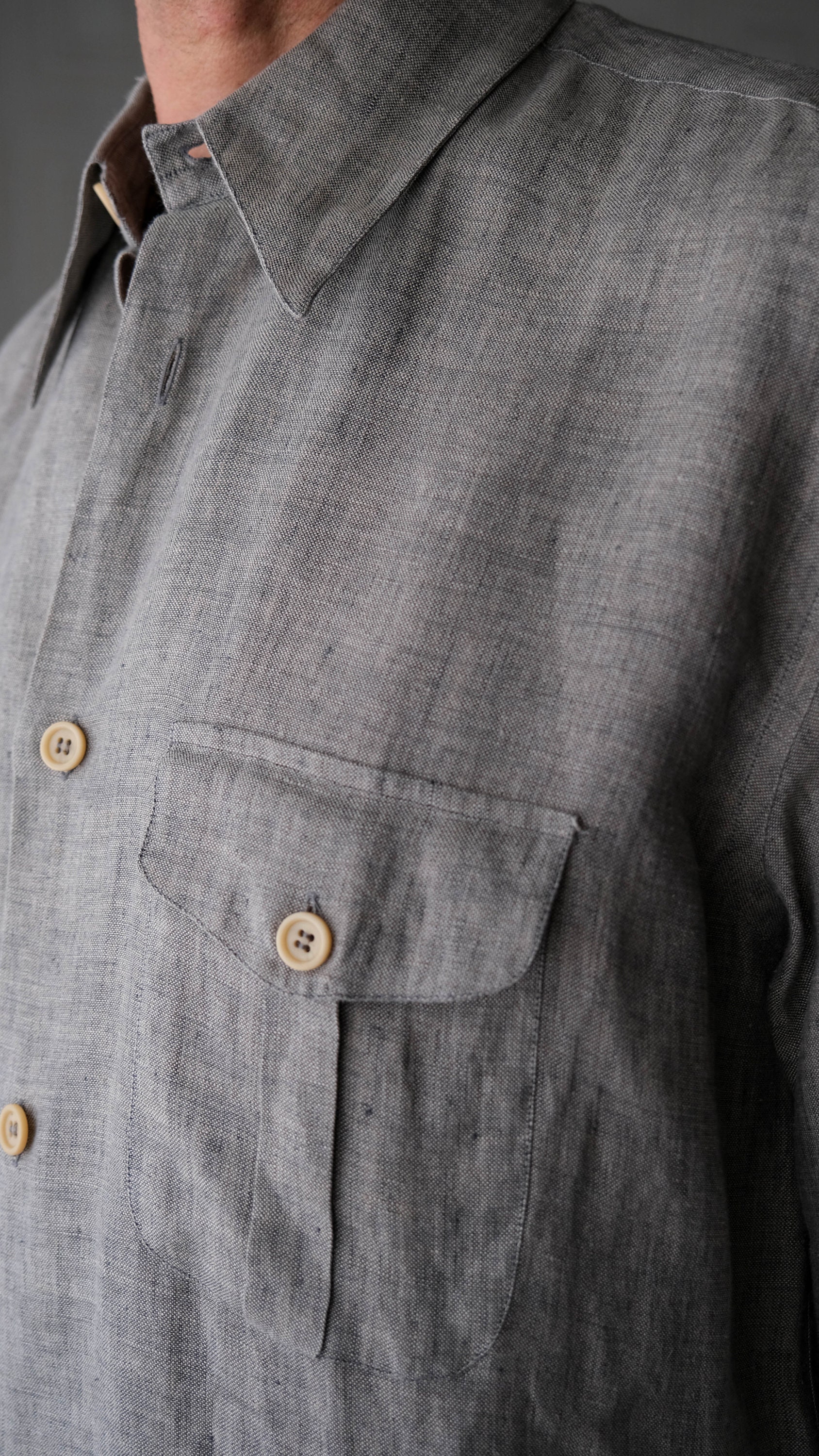 Vintage 80s Giorgio Armani Le Collezioni Light Gray Linen