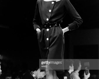 イブサンローラン　リヴゴーシュ　お洋服 Vintage 80s Yves Saint Laurent Rive Gauche 1984 Runway Black