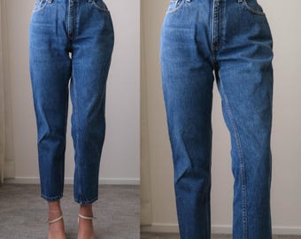 Vintage 90s LEVIS 550 Medium Washed High Waist Women's Zipper Fly Jeans | Size 28x27.5 | Made in USA | 1990s 550 Classic Denim Unisex Jeans