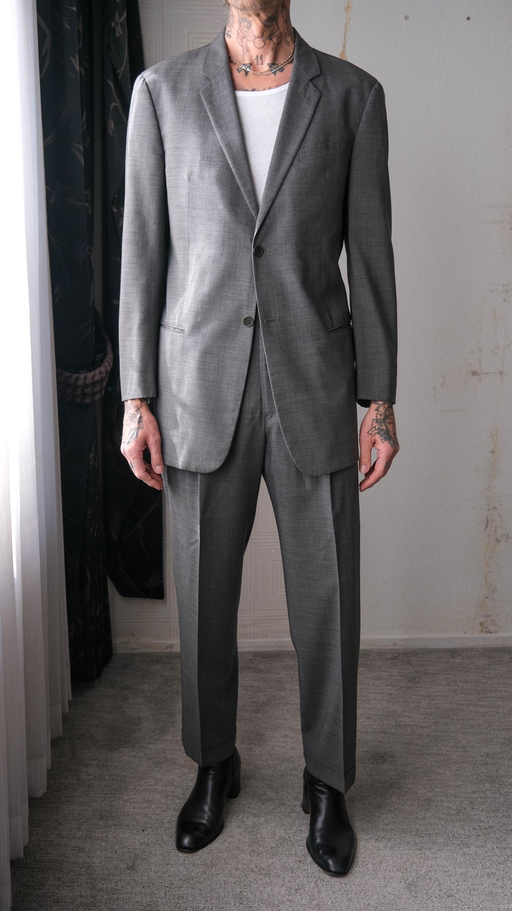 Vintage 90s GIORGIO ARMANI Le Collezioni Gray Lightweight Two