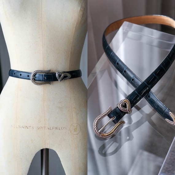 Brighton Orange Lizard Textured Belt with Silver Buckle in a Womens Small Brighton Museum Collection 1995 Greco Roman Belt, Womens XL  main image 4