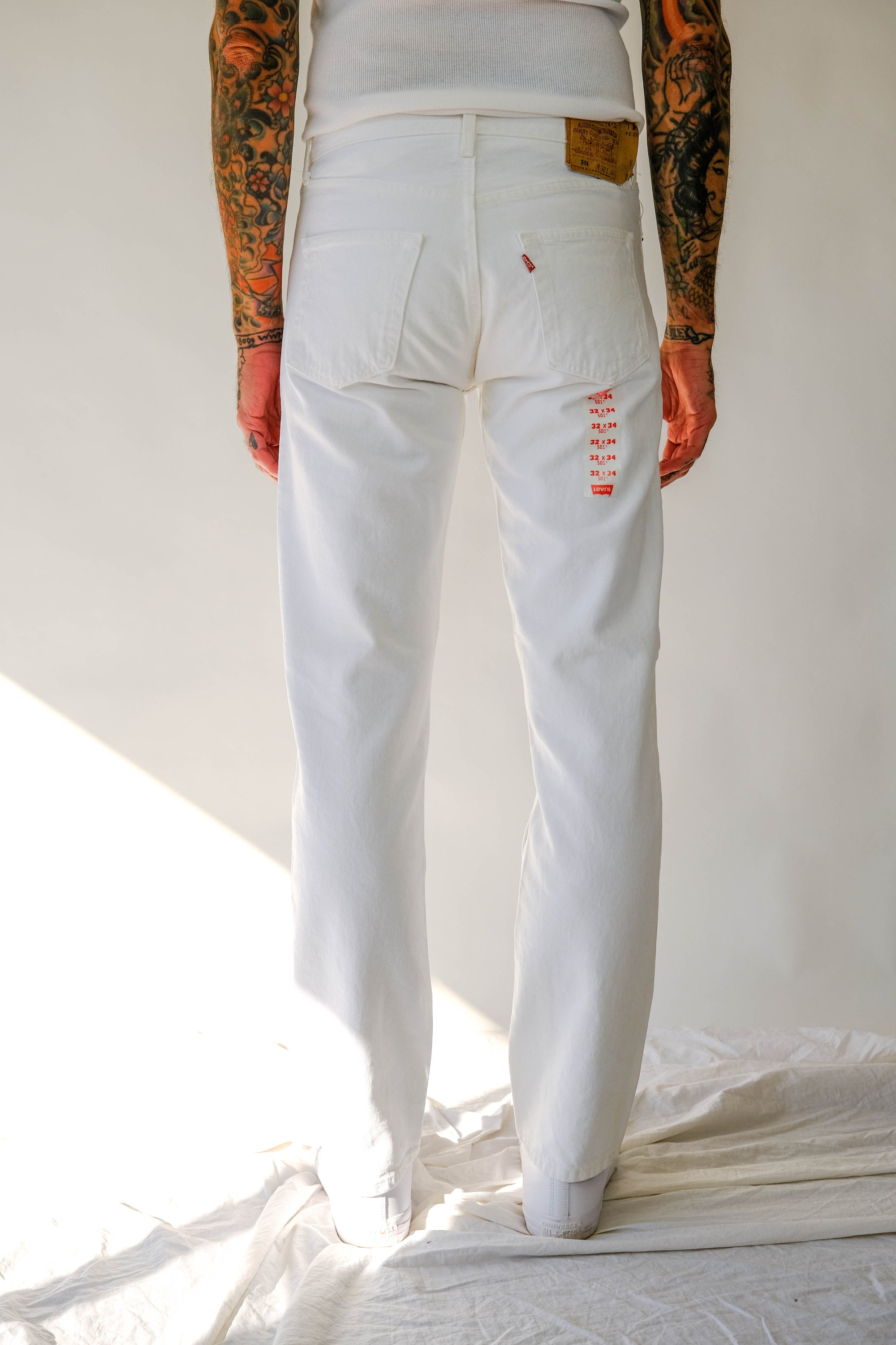 Vintage 80s 90s Levis 501 White Button Fly Jeans | Made in USA