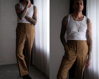 Vintage 70s Yves Saint Laurent Navy Blue Flare Leg Slacks Vintage 70s Yves Saint Laurent Navy Blue Flare Leg Slacks