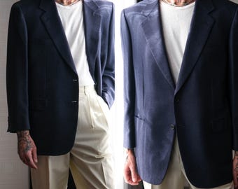 Vintage 90s BRIONI for Wilkes Bashford Navy Shadow Striped Three