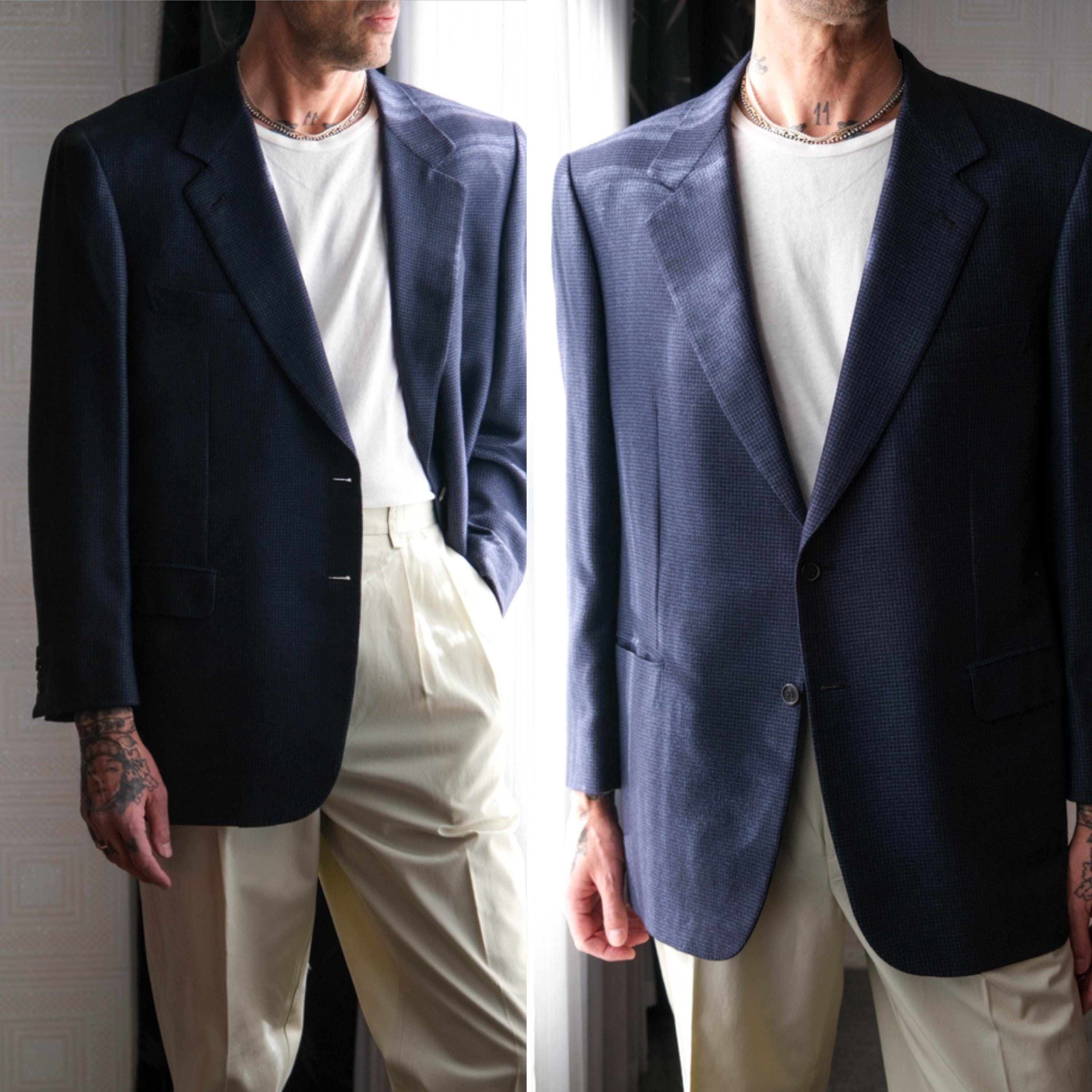 Vintage 90s BRIONI for Neiman Marcus Micro Houndstooth Pure