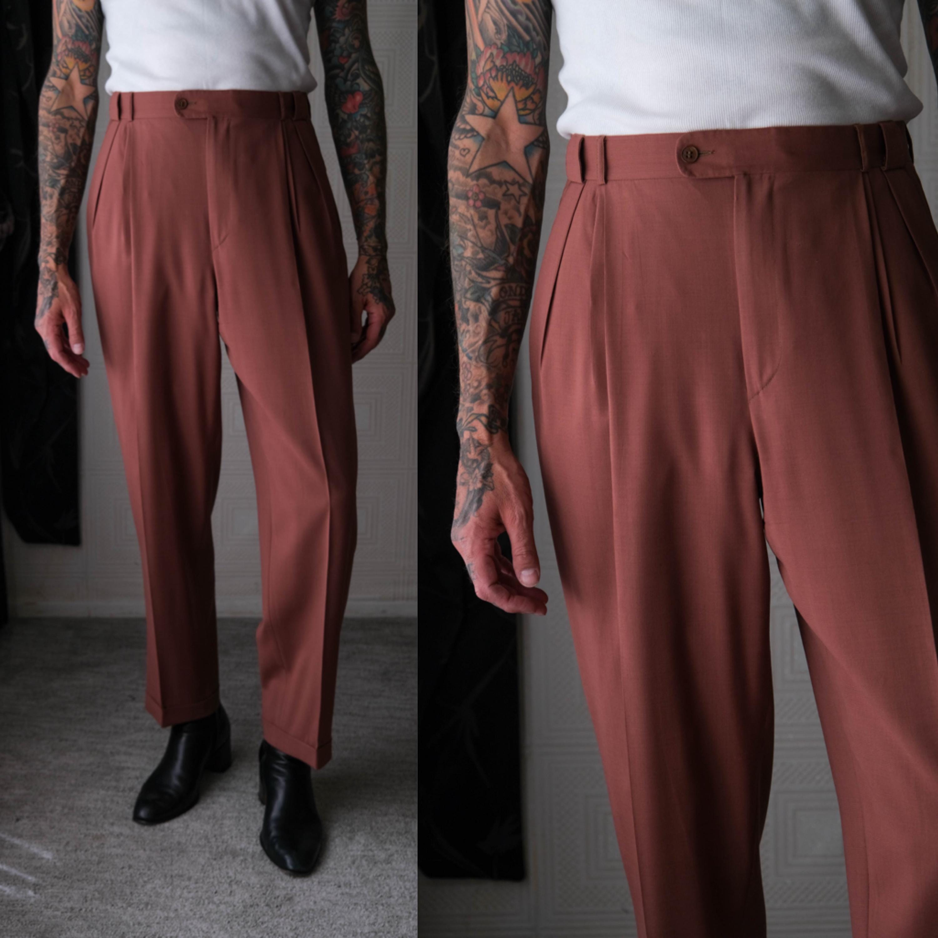 Triple Pleated Pants - Etsy Triple Pleated Pants - Etsy