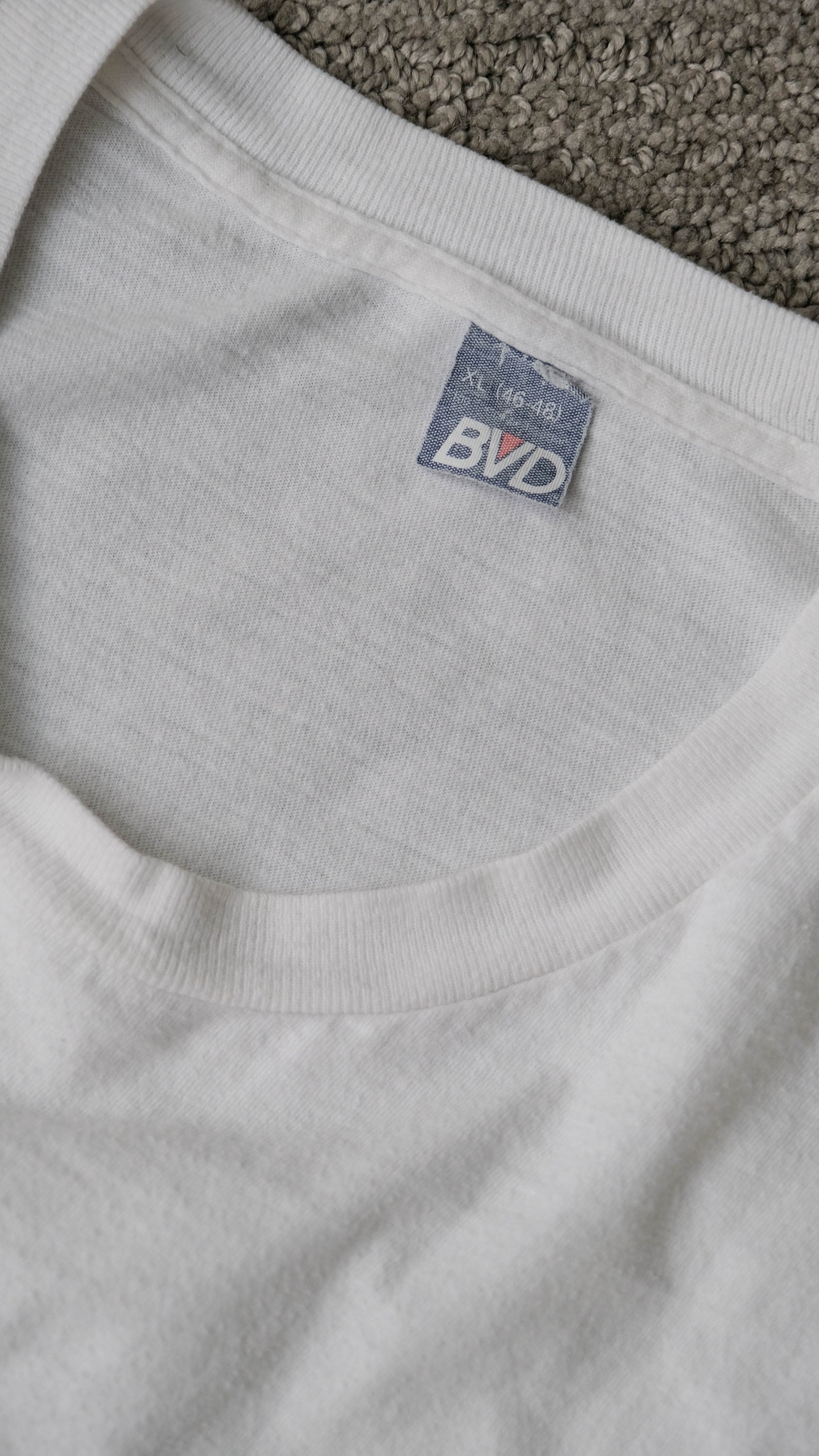 Vintage 80s BVD Blank White Single Stitch Tee Shirt | Made