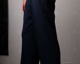 Vintage 90s POLO Ralph Lauren Navy Blue Gabardine Double Pleated