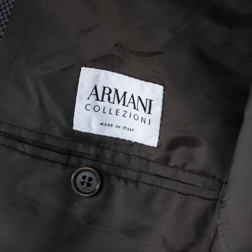 Vintage Giorgio Armani Collezioni Steel Gray & Black Micro Check Blazer | Made in Italy | Size 40R | 2000s shops Y2K Armani Designer Suit Jacket