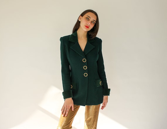 Vintage St. John Collection Emerald Green Textured