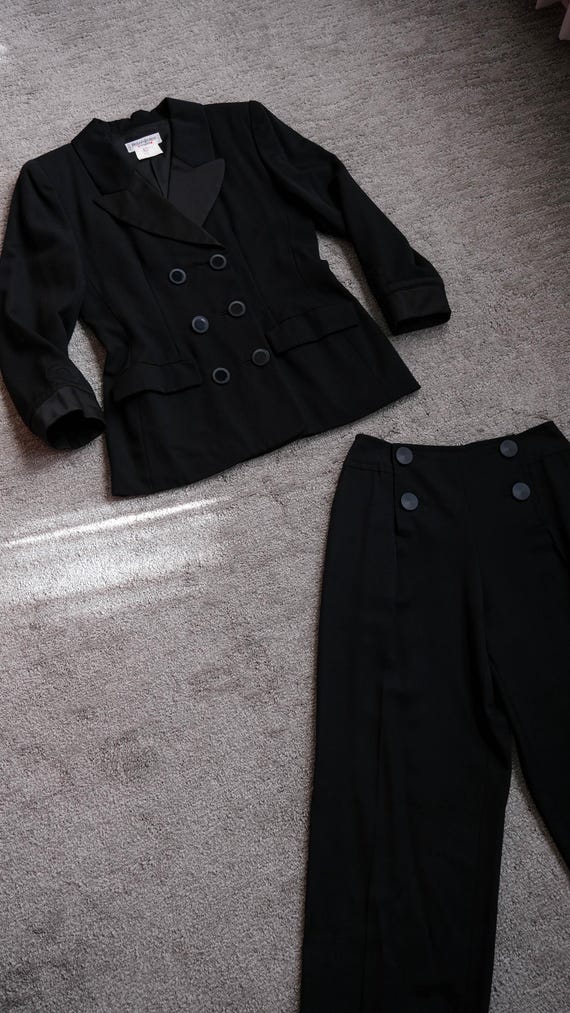 Vintage 90s Yves Saint Laurent Rive Gauche Black Tuxedo Blazer