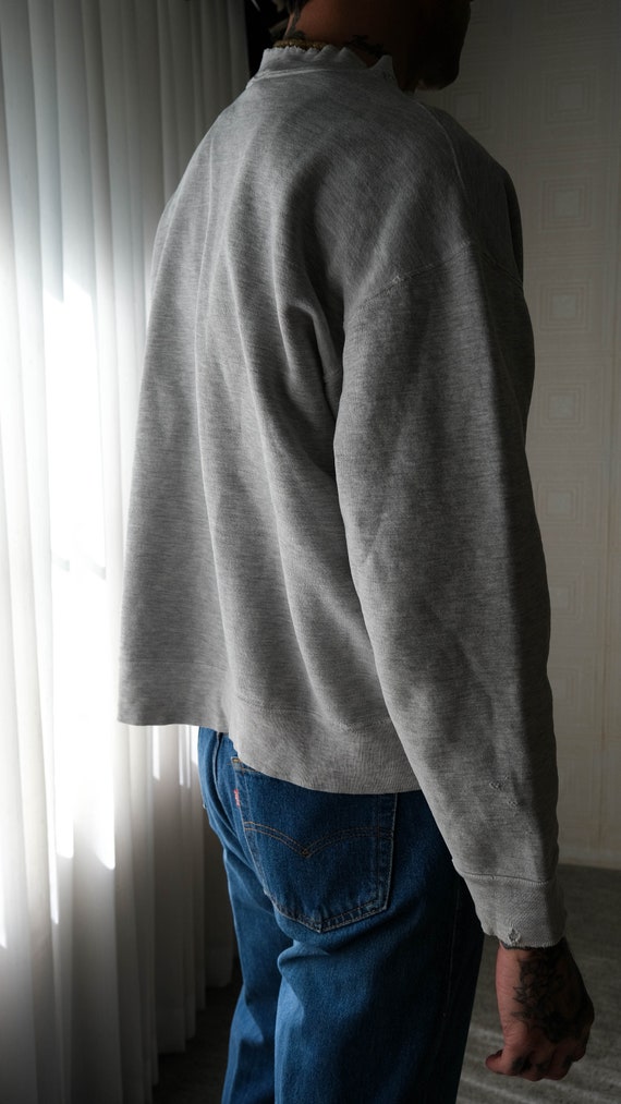 Vintage 90s NIKE AIR Destroyed Gray Crewneck Swea… - image 5